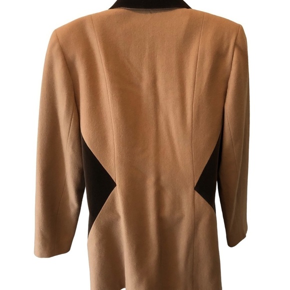 VTG 90’s Urban Wool Lined Pea Coat 10 Velvet Detail Padded Shoulder Button Up - Picture 6 of 9